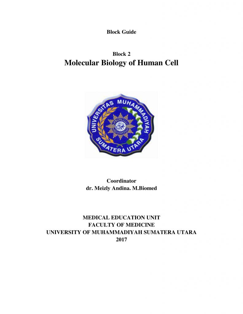 Buku Blok 2 Mulecular Biology Of Human Cell Faculty Of Medical