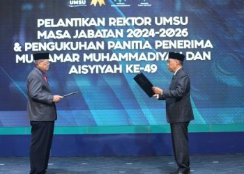 PP Muhammadiyah Lantik Rektor UMSU dan Panitia Muktamar Ke-49 Di Sumut
