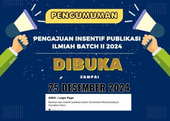 Pengajuan Insentif Publikasi Ilmiah Batch II Tahun 2024 telah dibuka melalui Simpublis