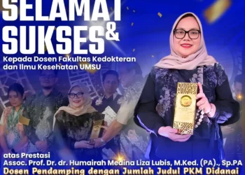 FKIK UMSU Bangga! Assoc. Prof. Dr. dr. Humairah Medina Liza Lubis Raih Predikat Dosen Pendamping dengan Judul PKM Terbanyak Didanai Tahun 2025