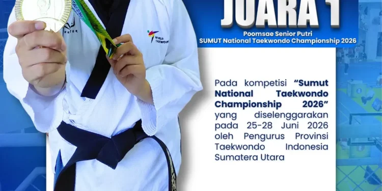 Mahasiswa FKIK UMSU Raih Juara 1 Poomsae Senior Putri pada Sumut National Taekwondo Championship 2026