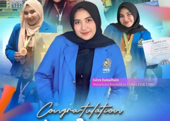 Mahasiswa FKIK UMSU Zahra Ramadhani Raih Mahasiswa Berprestasi III ISMKI Wilayah I 2026
