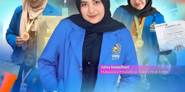 Mahasiswa FKIK UMSU Zahra Ramadhani Raih Mahasiswa Berprestasi III ISMKI Wilayah I 2026